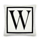 Letter W Border Monogram Decorative Throw Pillow Cushion, Pillow, $ 71.50, A Moment Of Now™